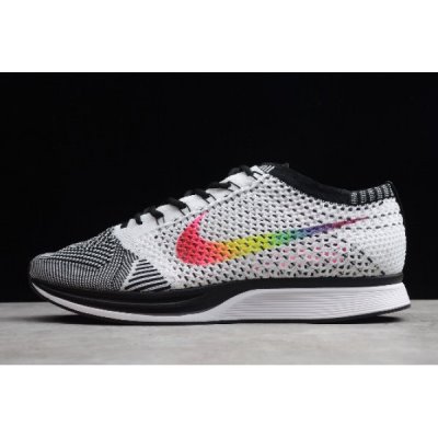 Nike Flyknit Racer Beyaz Renkli / Siyah Koşu Ayakkabısı Türkiye - UJ8RT162